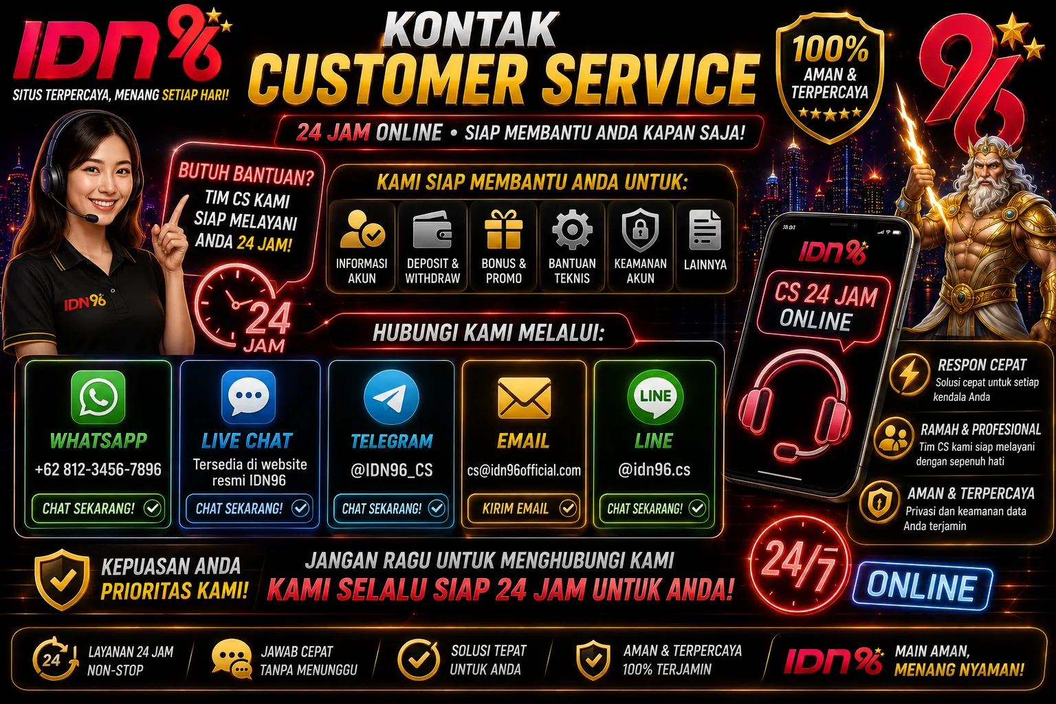 IDN96 - Kontak Customer Service 24 Jam