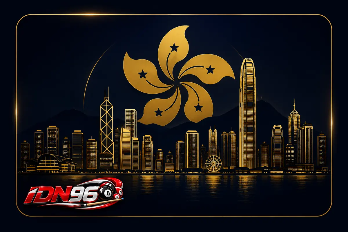 Pasaran togel Hongkong di IDN96 — siluet skyline Hong Kong